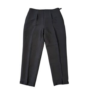Vision Apparel vintage 100% silk black trousers pants size 14P